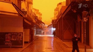 Пик мощной песчаной бури сегодня ожидается на греческом острове Крит.