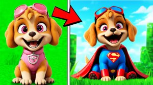 😱 СКАЙ СТАЛА СУПЕРМЕНОМ! ЭВОЛЮЦИЯ ЩЕНЯЧЬЕГО ПАТРУЛЯ В МАЙНКРАФТ 🐾🦸♀️