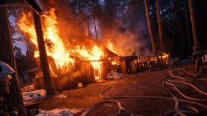 Горит барак