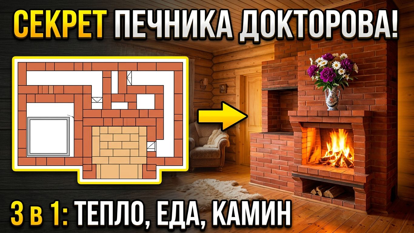 Отопительно Варочная печь с камином - проект порядовка Евгения Докторова