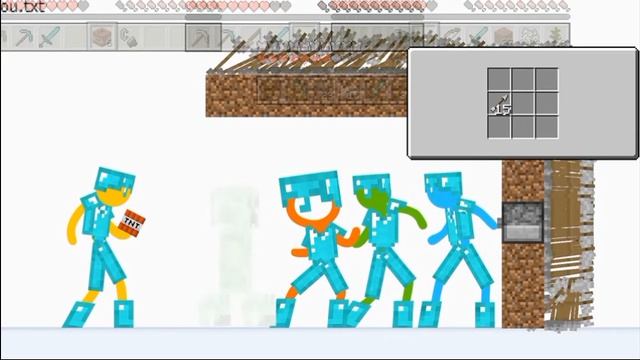 стикманы против майнкрафт первая серия две части в одном видео