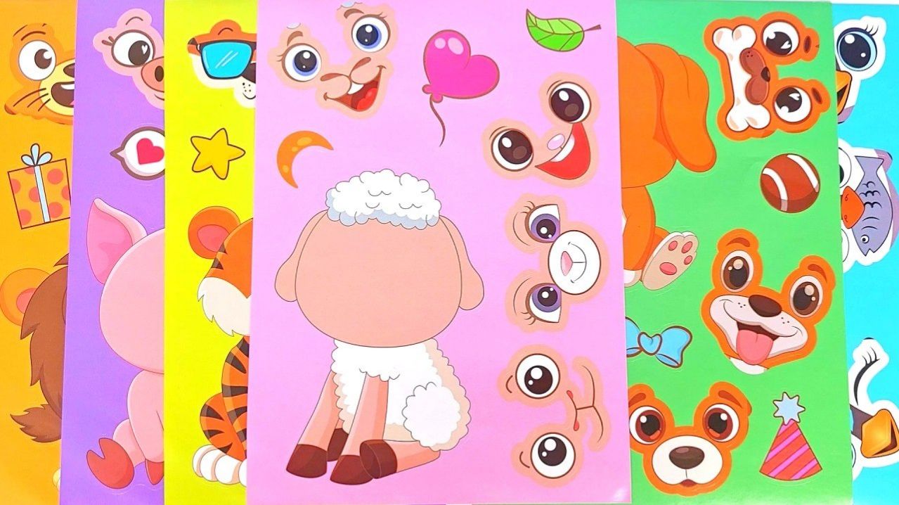 [STICKER ASMR] 🐶 МИЛЫЕ ЖИВОТНЫЕ В STICKER BOOK 🐷 — РАСКРАШИВАНИЕ И УКРАШЕНИЕ СТИКЕРАМИ