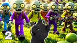 Супер Кот и Растения против зомби ВСТРЕТИЛИ ПСИХА # 🐱 Plants vs Zombies
