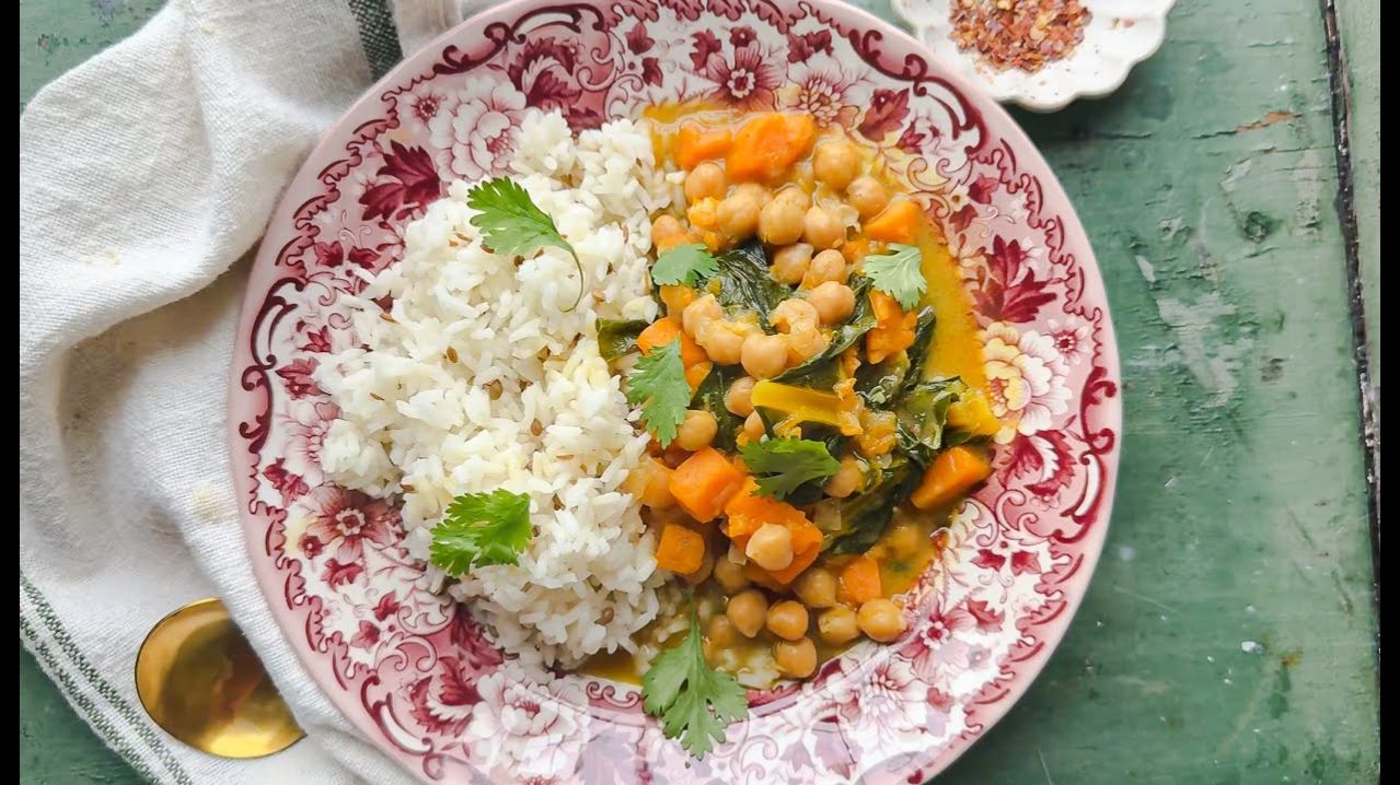 Тушёный нут с бататом в мультиварке по индийски - просто и вкусно!