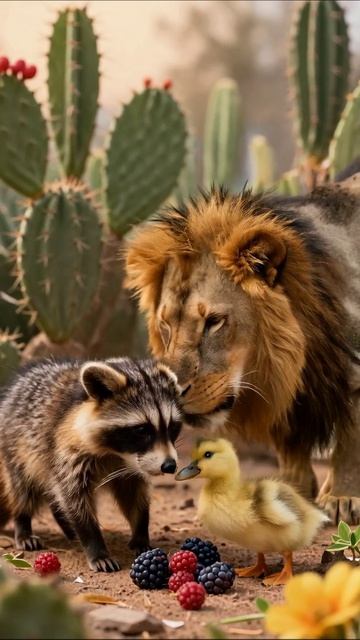 Друзья в пустыне: неожиданная дружба животных #природа #животные #друзья