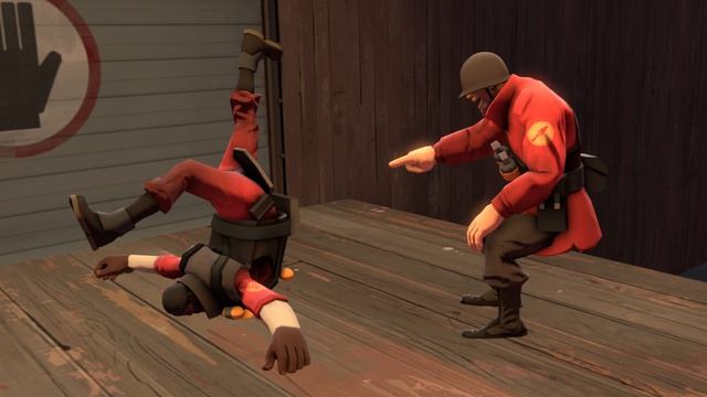 постер солдат и демо