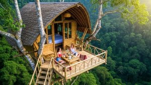 200 дней выживания двух сестёр , строительство дома на дереве.