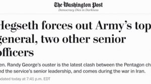 ‼️🇺🇸🏴☠️ Хегсет уволил еще двух генералов, — WP

▪️В Пентагоне продолжаются зачистки из-за провал