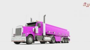 Изучение цветов для детей с помощью бензовоза - Изучение цветов с помощью экскаватора в воде