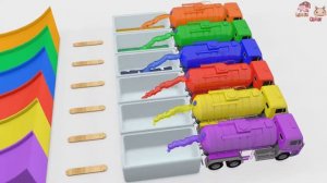 учим цвета для детей с помощью трактора бетономешалки и автокрана учим цвета с помощью мяча-слайдера