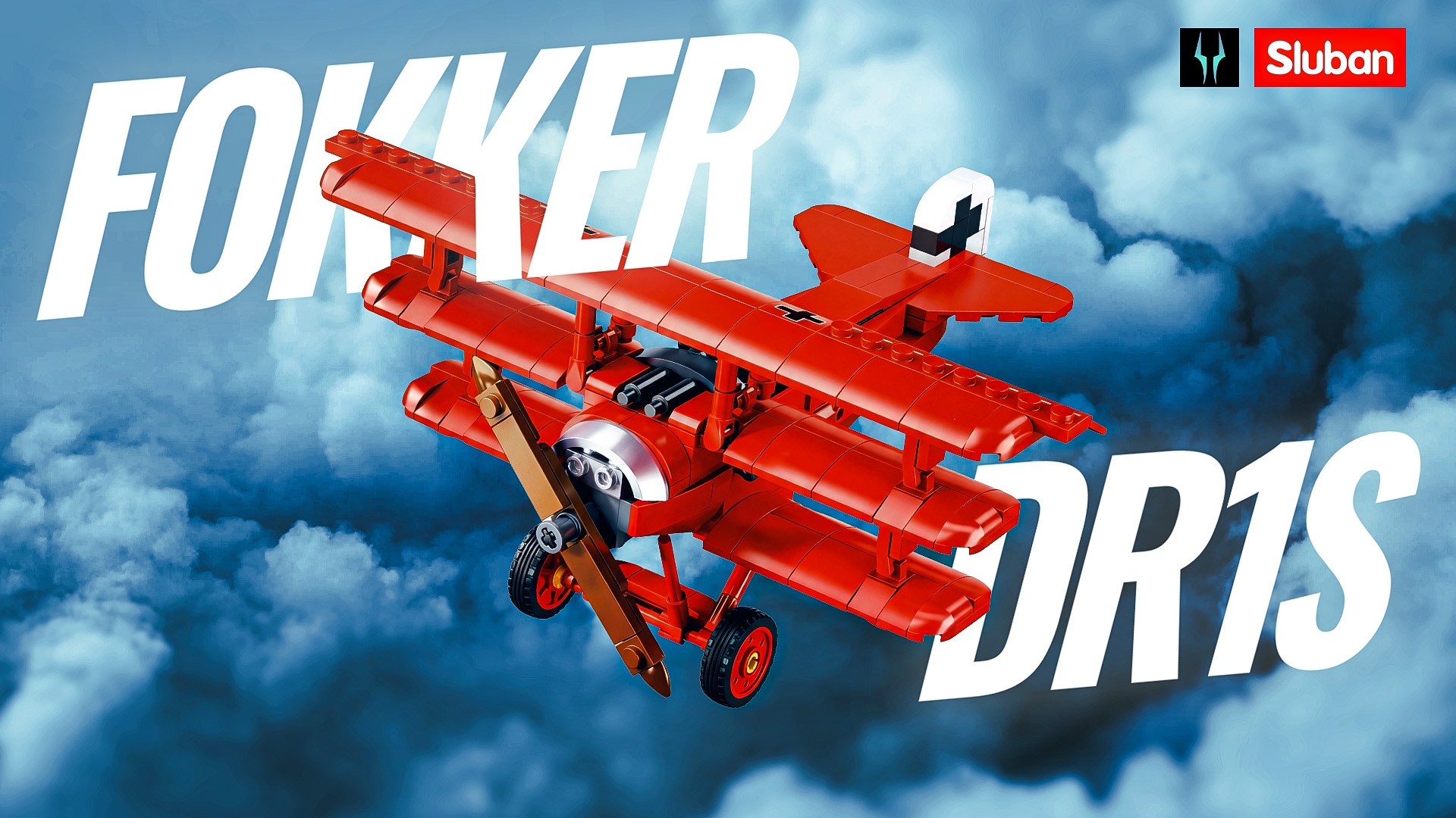 Лего обзор на немецкий самолет FOKKER DR1S от Слубан