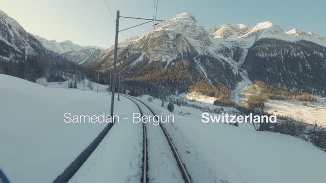 🚄 4К SmartTV ➤ 🌄 Зима, Самедан - Бергюн, Швейцария! 🌄 [01.2020]