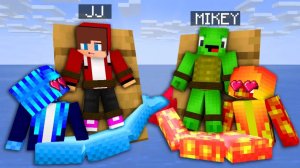 Джей Джей Водяная Русалка Лав против Майки Лавовой девушки-русалки. Майнкрафт Мультик