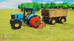 Учим цвета с помощью замены тракторных шин — Учим цвета с помощью колес от полицейской машины