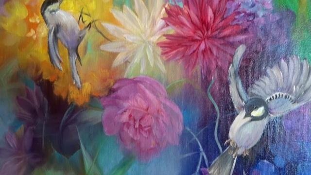 Райский сад Цветы и птицы