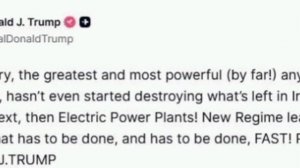 ‼️🇺🇸🇮🇷 Трамп угрожает Ирану разрушением мостов и электростанций

➖«Наши вооруженные силы — самые