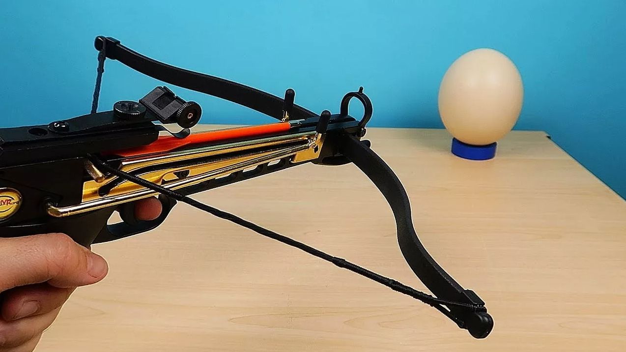 Арбалет Кобра против Яица Страуса и Курицы!