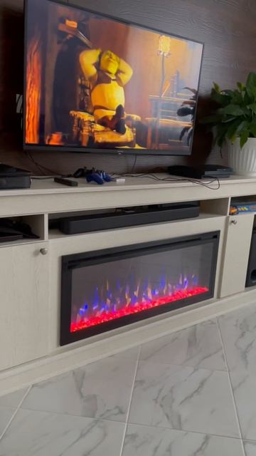 Эксклюзивный заказ под линейный очаг Saphir 42 #электрокамин #камины #электрическийкамин #flamekamin