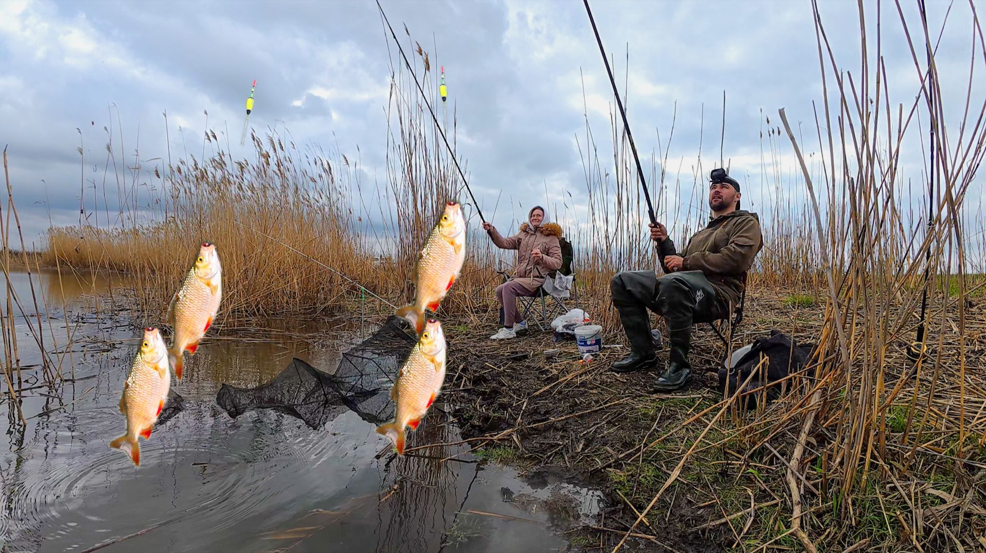 КРАСНОПЁРКИ ТЬМА! С ЖЕНОЙ ЛОВИМ НА ПОПЛАВОК. ХАПНУЛА ЩУКА! Идеальная рыбалка в Астрахани.