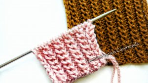 Замечательная резинка спицами Цепи ⭐ Для свитера, шапки ⭐Схема