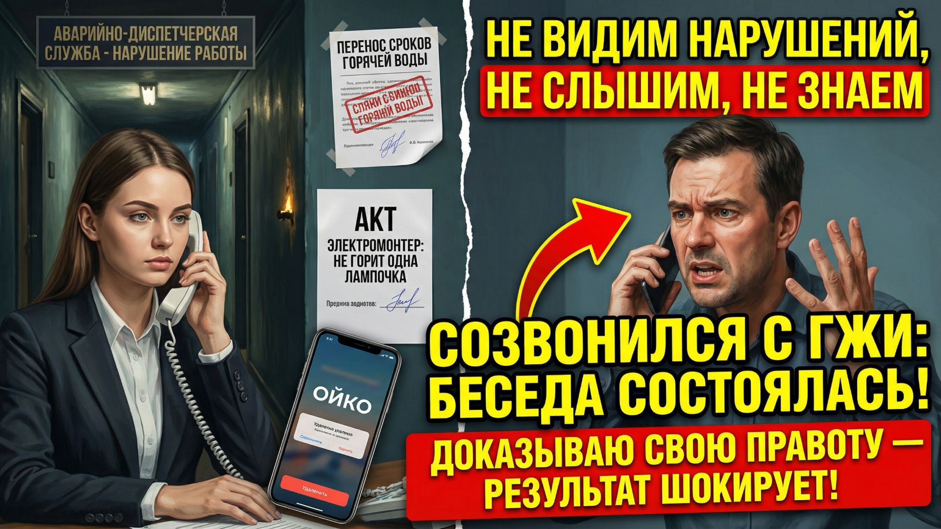 9 месяцев доказывал ГЖИ, что не одна лампочка не горела, а не горел полностью свет. Созвон с ГЖИ