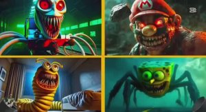 ПАРОВОЗИК ТОМАС МОНСТР: Битва против Марио, Миньона и Спанч Боба 🚂 МУЛЬТИК ГИГАНТОВ