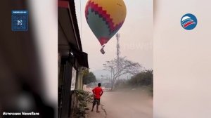 На волосок от трагедии: воздушный шар с туристами врезался в ЛЭП