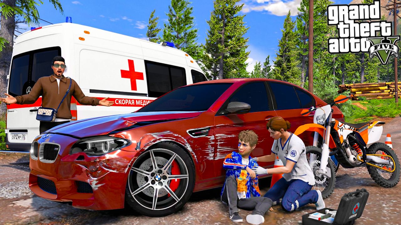 ОТЕЦ И СЫН В GTA 5 - СЫН ПОПАЛ В АВАРИЮ НА ПИТБАЙКЕ! ГАВРИК В БОЛЬНИЦЕ В ТЯЖЕЛОМ СОСТОЯНИИ! 🌊ВОТЕР