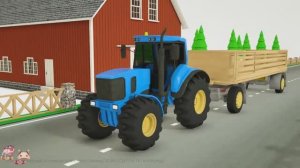 Учим цвета с помощью шины от грузовика на препятствии — Учим цвета с помощью полицейской машины