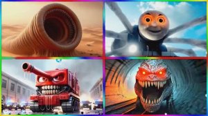 ПАРОВОЗИК ТОМАС: Томас Пожиратель против Маквина Танка и Гигантского Червя 🚂 БИТВА МОНСТРОВ