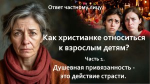 Как христианке относиться к взрослым детям? Часть 1. Душевная привязанность - это действие страсти