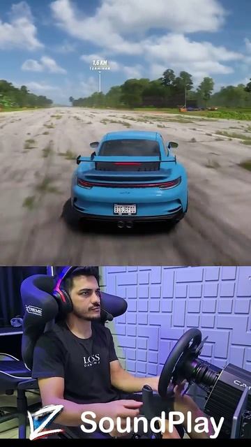 Крутой форсаж на Porsche 911 Gt3 в игре Forza Horizon #ForzaHorizon #Porsche911Gt3 #Порше #гонки