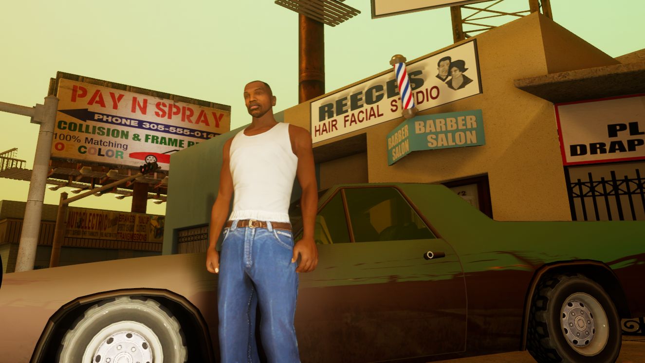 GTA San Andreas  Definitive Edition. Подстригаемся и перекусываем в пиццерии.