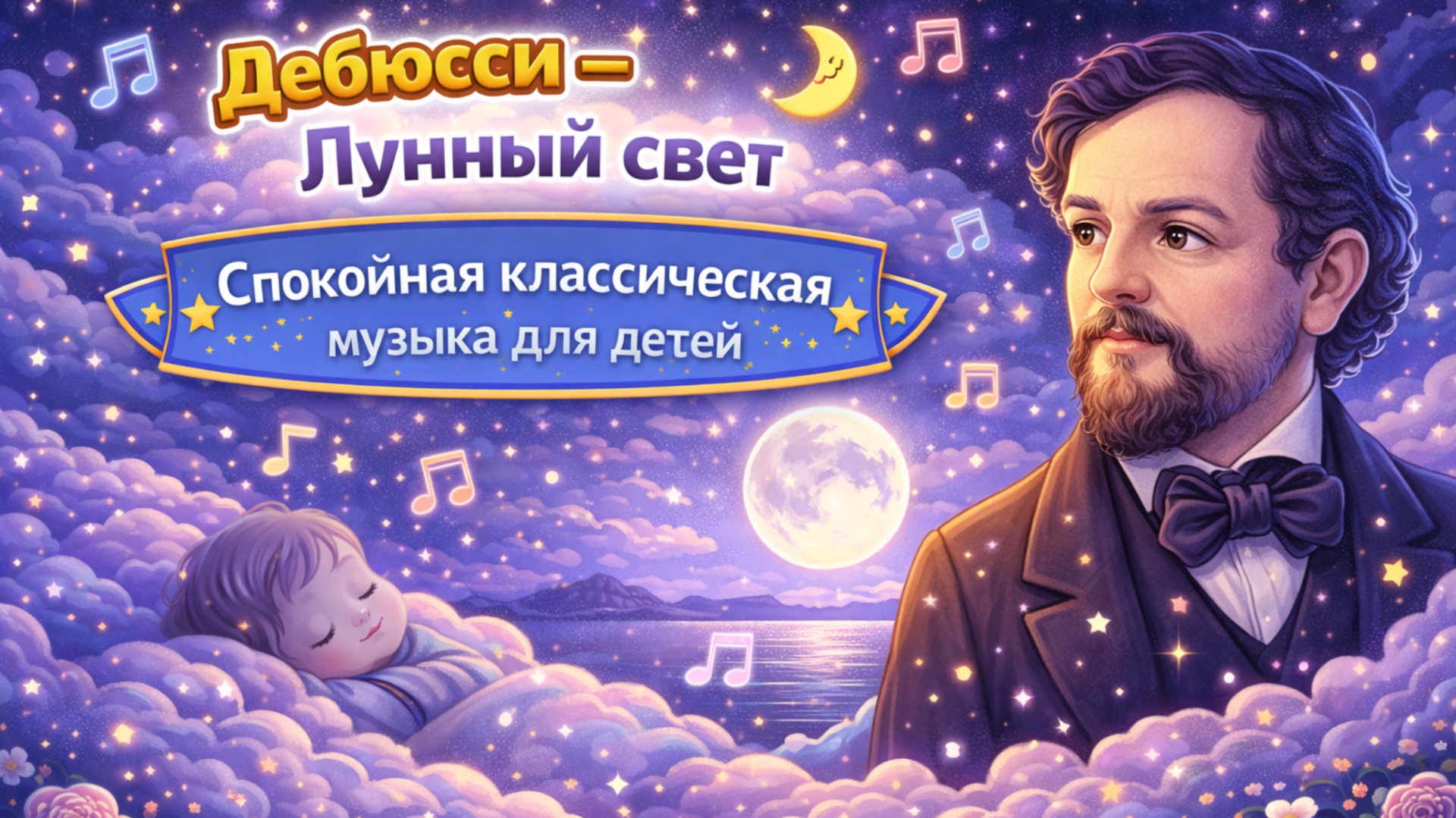 Дебюсси – Лунный свет 🌙 Спокойная классическая музыка для детей