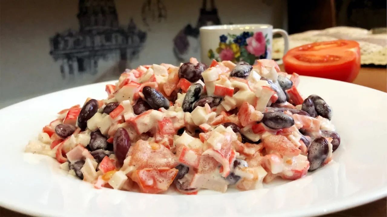 Салат с Крабовыми палочками за 5 Минут. Быстрый Салат. Просто и Вкусно