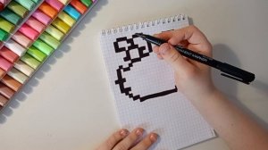 Рисуем Hello Kitty по клеточкам |  Пиксельный рисунок