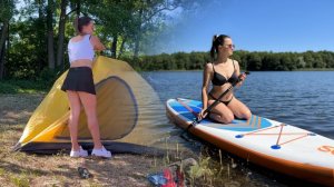 Кемпинг девушки, отдых с палаткой и прогулки на Сапе.