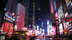 Нью-Йорк ночью, прогулка по центру города.