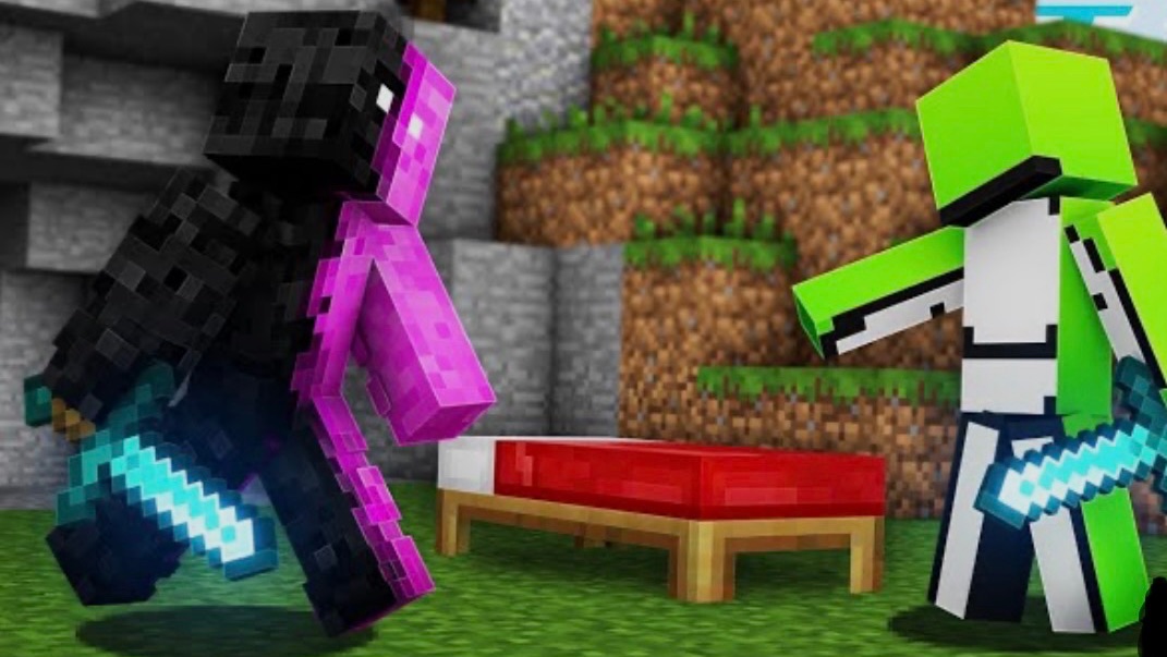 Minecraft Bedwars с профессиональными Minecrafters