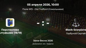 Дивиион им. Зидана. Перспектива Алтуфьево 18-19 - Black Scorpions. Детская лига CityFootball
