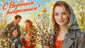 Верба-символ Надежды. С вербным воскресеньем. Роскошная музыкальная открытка.