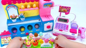 Мультики для малышей. Развивающие детские игрушки. Обзор и распаковка. Киоск с мороженным