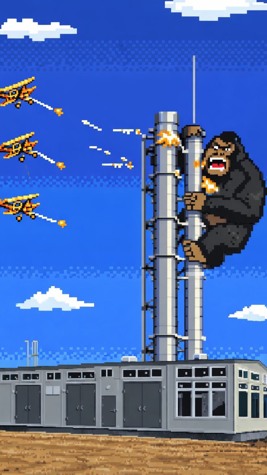 8-БИТНЫЙ КИНГ КОНГ АТАКУЕТ КОТЕЛЬНУЮ 😱