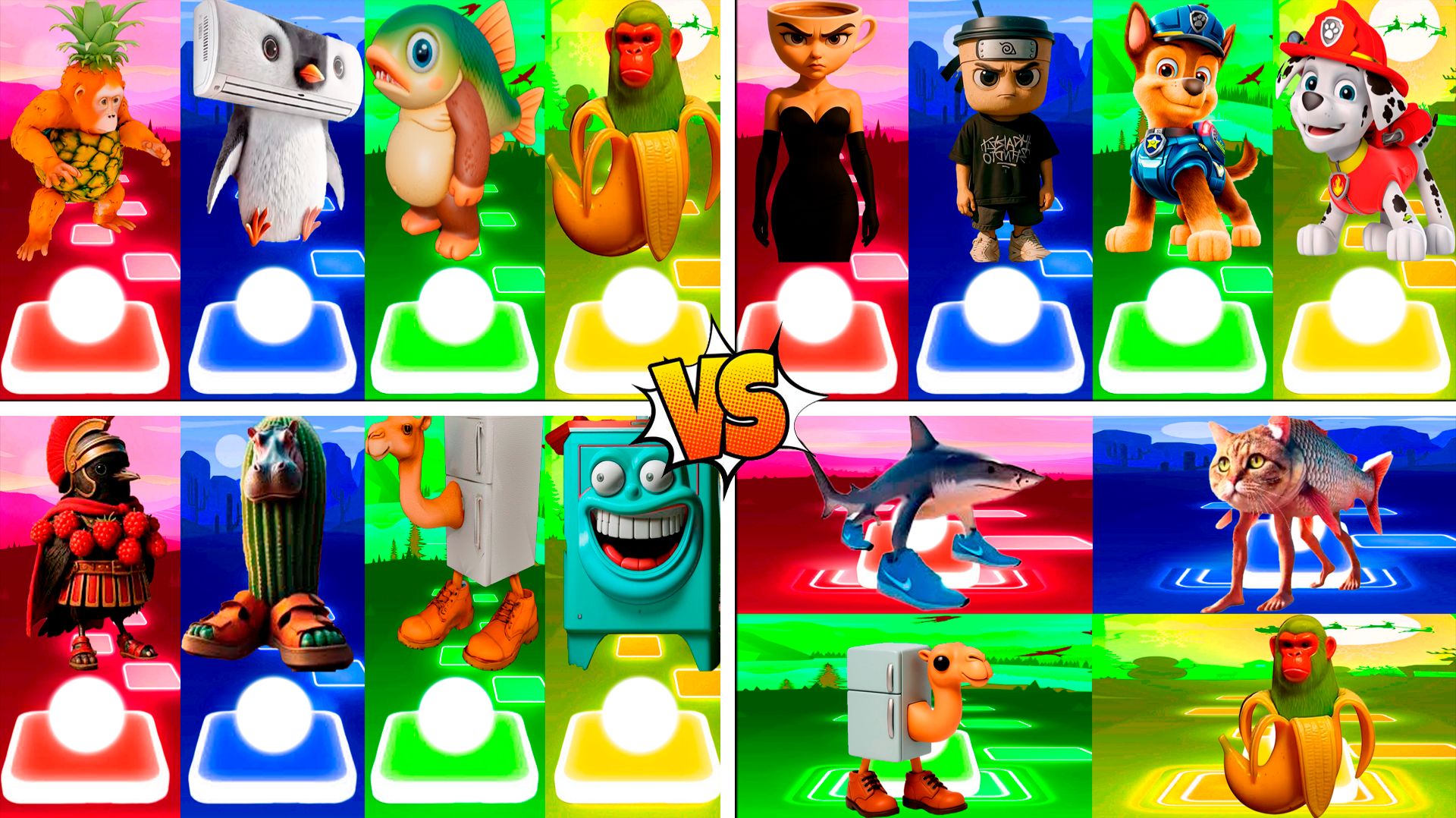 МЕГАМИКС Coffin Dance БРЕЙНРОТ 💎 Итальянские Мемы | Tiles Hop №357-360