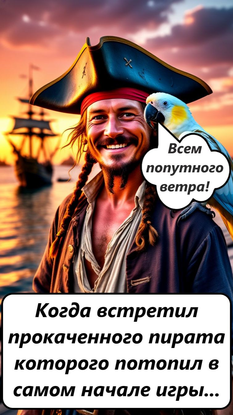 Когда встретил прокаченного пирата которого потопил в самом начале игры...