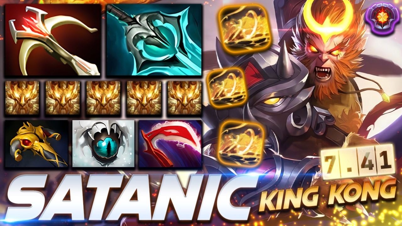 Satanic Monkey King Kong 7.41 — профессиональный геймплей в Dota 2 [Смотри и учись]