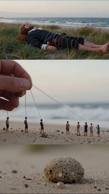 Удивительные миниатюры на пляже #искусство #миниатюры #пляж