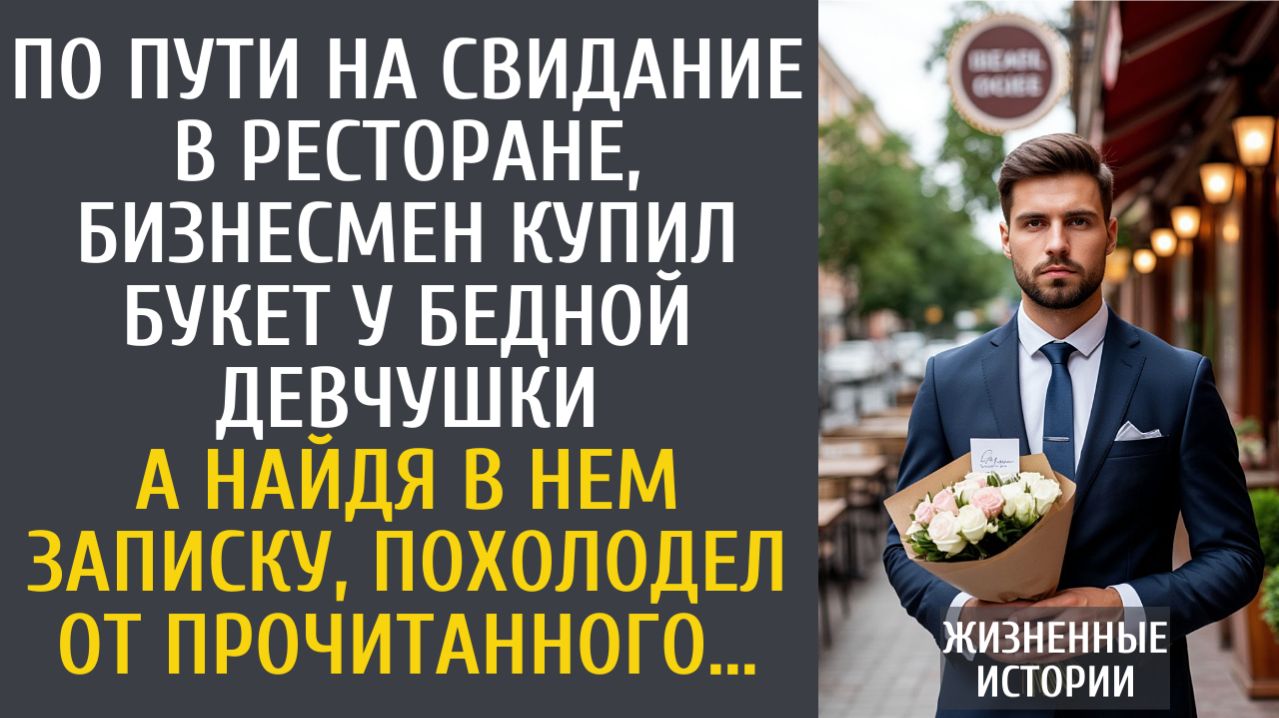 Истории из жизни: По пути на свидание в ресторане, бизнесмен купил букет у бедной девчушки…