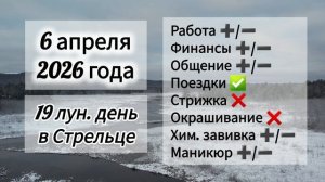 Гороскоп 6 апреля 2026 года, лунный день