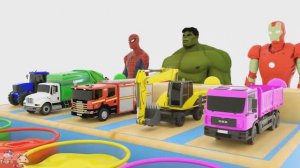 Учим цвета для детей с помощью автоцистерны с жидкой водой - Учим цвета с помощью шаров для боулинга